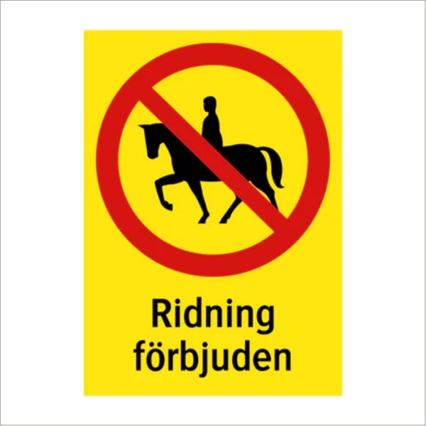 Ridning förbjuden