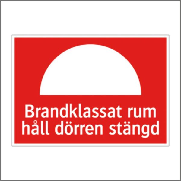 Brandklassat rum håll dörren stängd