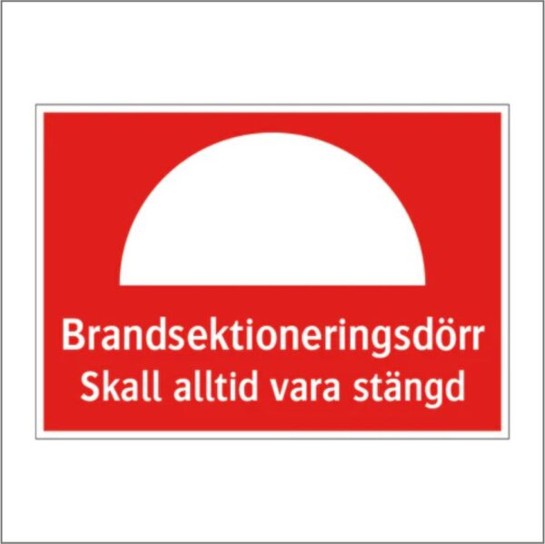 Brandsektioneringsdörr skall alltid vara stängd