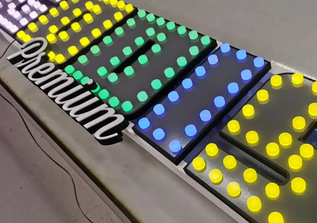 Ljusskyltar, ljuslådor och LED-skyltar